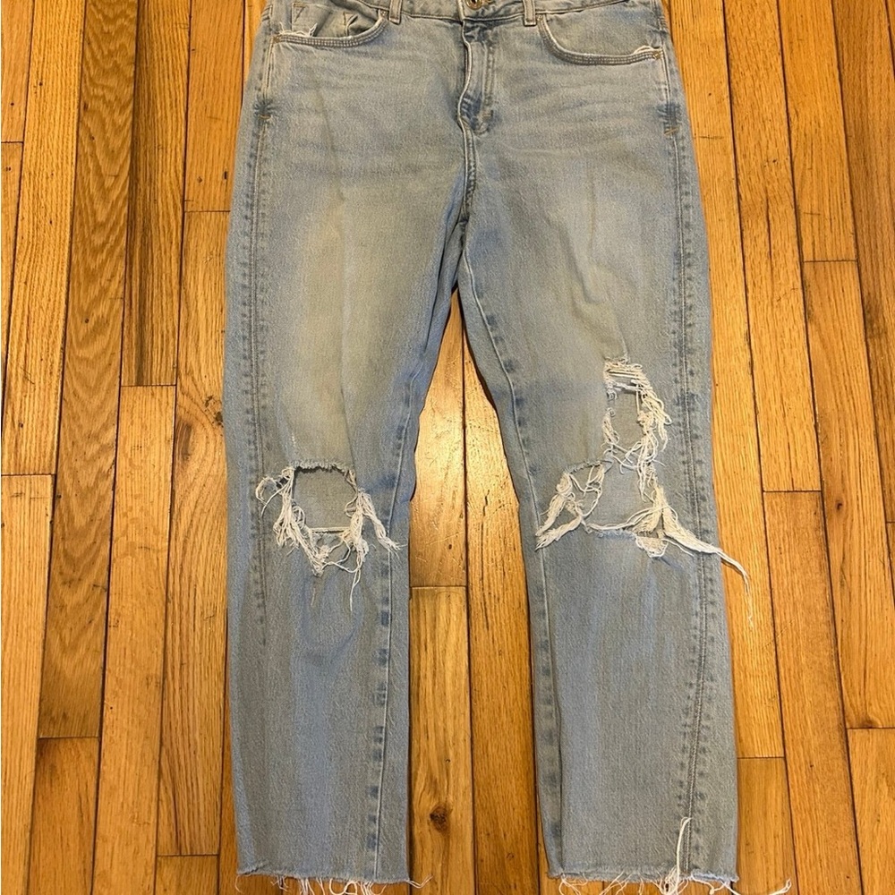Distressed Light Blue Jeans
